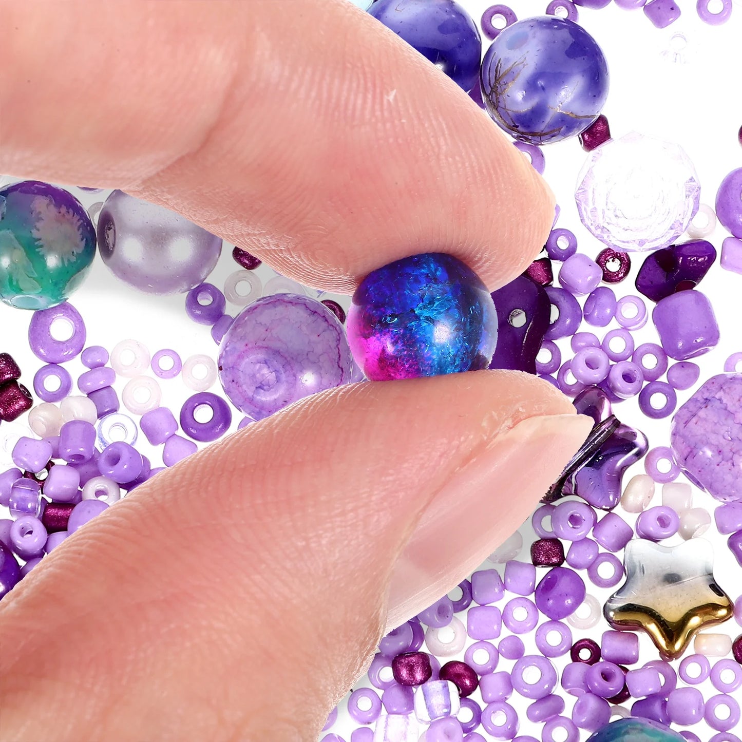 2 Bags of Glass Beads for Jewelry Making DIY Crafts Spacer Beads Bracelet Making Beads