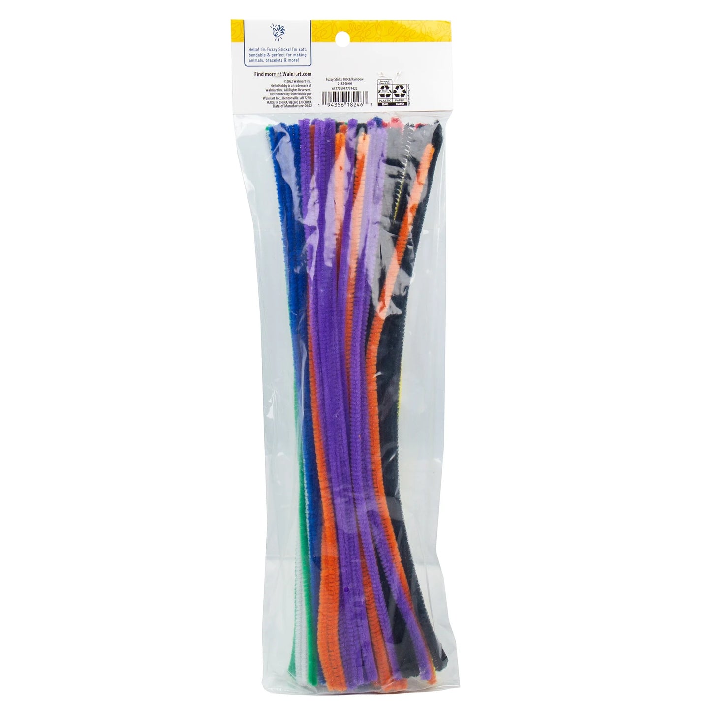 Rainbow Fuzzy Sticks, 100-Pack