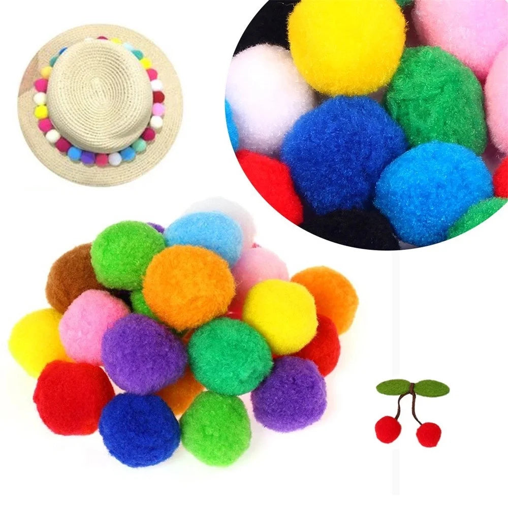 Clearance Caydo 100 Pieces 1 Inch Pom Poms for Hobby Supplies and DIY Creative Crafts