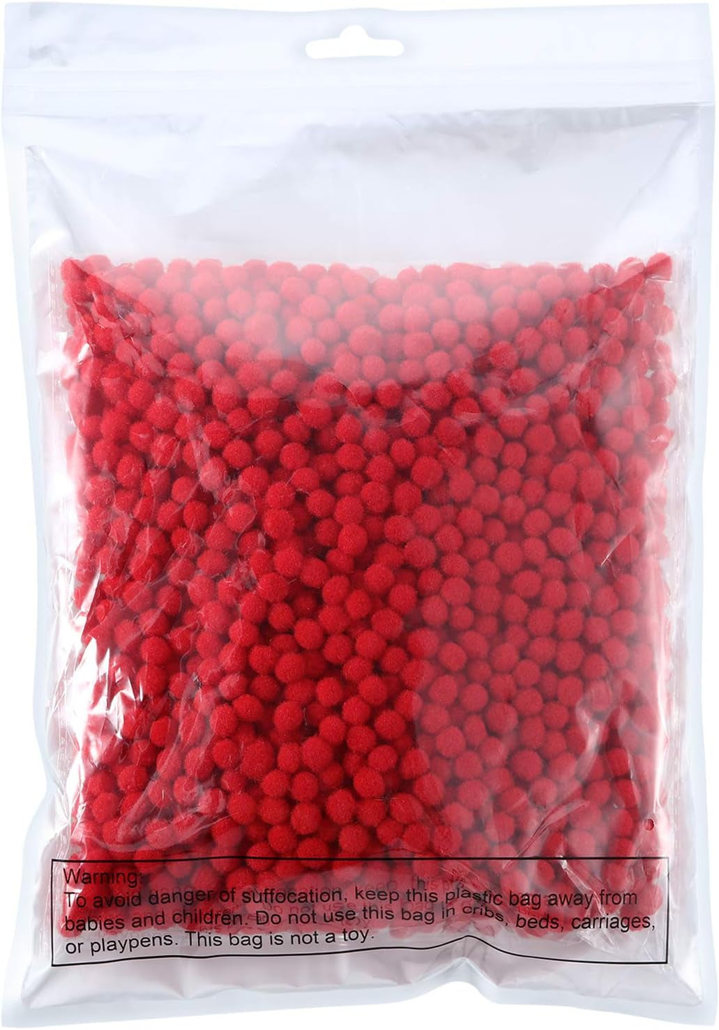 2000 Pieces 6 Mm Pom Poms Christmas for Craft Making, Christmas Holiday Costume Pom Balls Hobby Supplies and DIY Creative Crafts Decorations(Red)