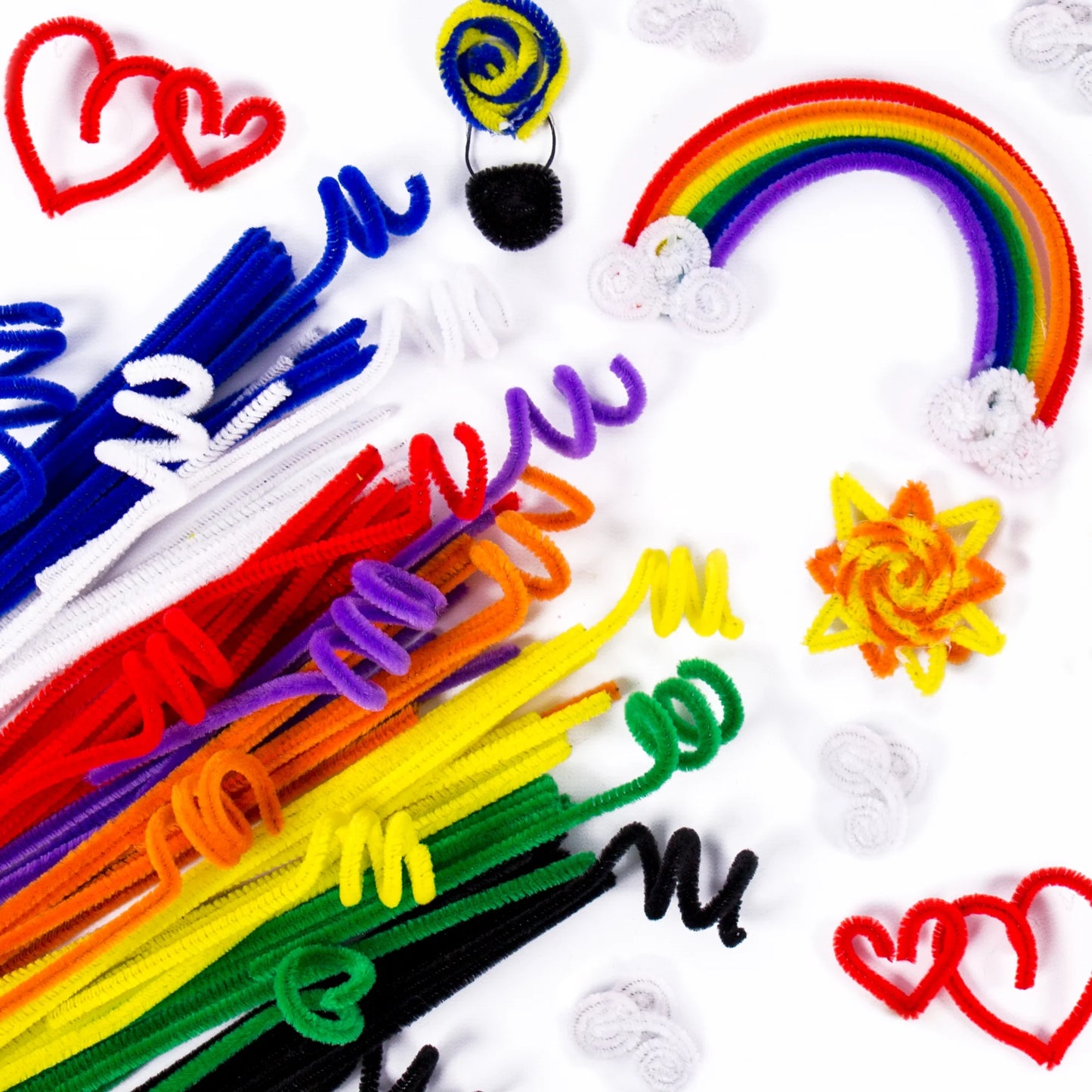 Rainbow Fuzzy Sticks, 100-Pack