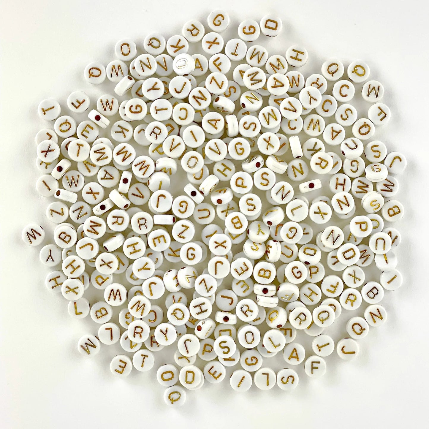 300 White Plastic 9Mm Alphabet Beads for Unisex Children & Adults, Jewelry & Crafts, PA-8170