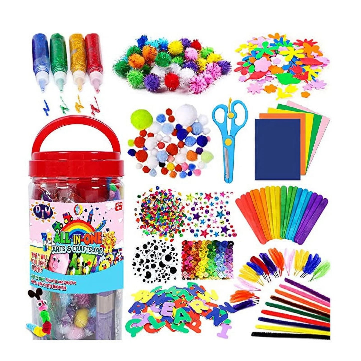 Art and Craft Supplies for Kids, Toddler DIY Craft Art Supply Set - All in One for Craft DIY Art Supplies