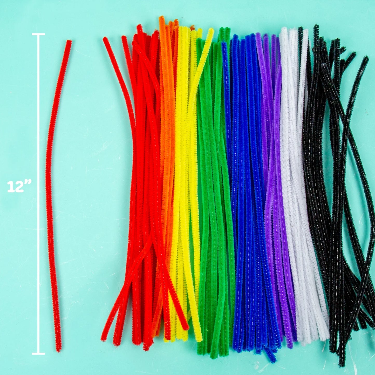 Rainbow Fuzzy Sticks, 100-Pack