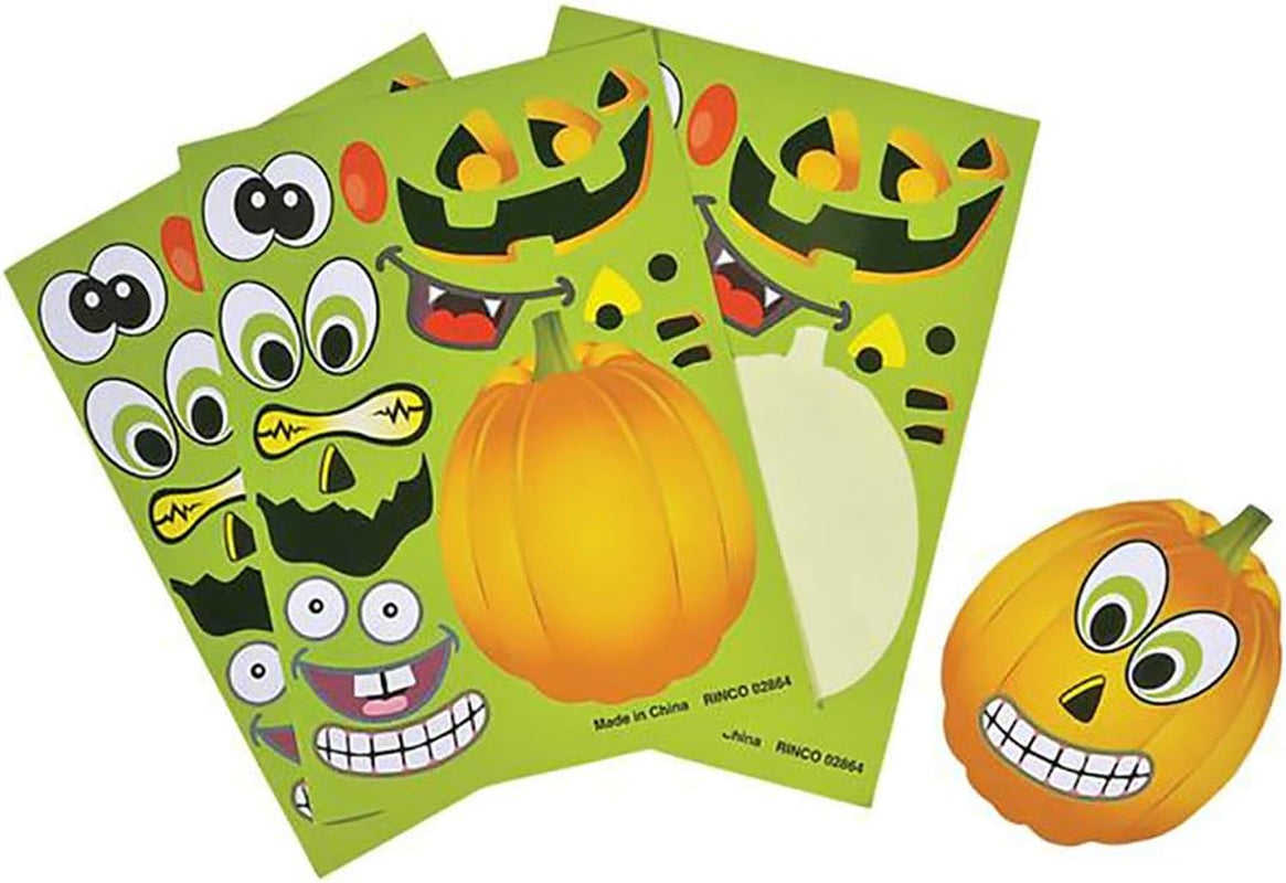 Halloween Pumpkin Decorating Face Stickers Make Jack-O-Lantern Sticker Face, Great for Arts and Crafts, Party Favors (24-Pack (Approx 480 Stickers))