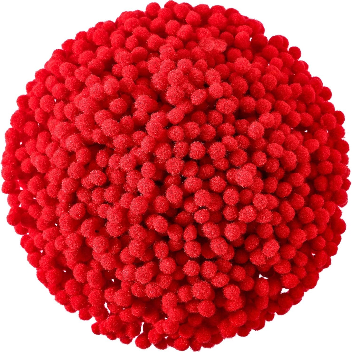 2000 Pieces 6 Mm Pom Poms Christmas for Craft Making, Christmas Holiday Costume Pom Balls Hobby Supplies and DIY Creative Crafts Decorations(Red)