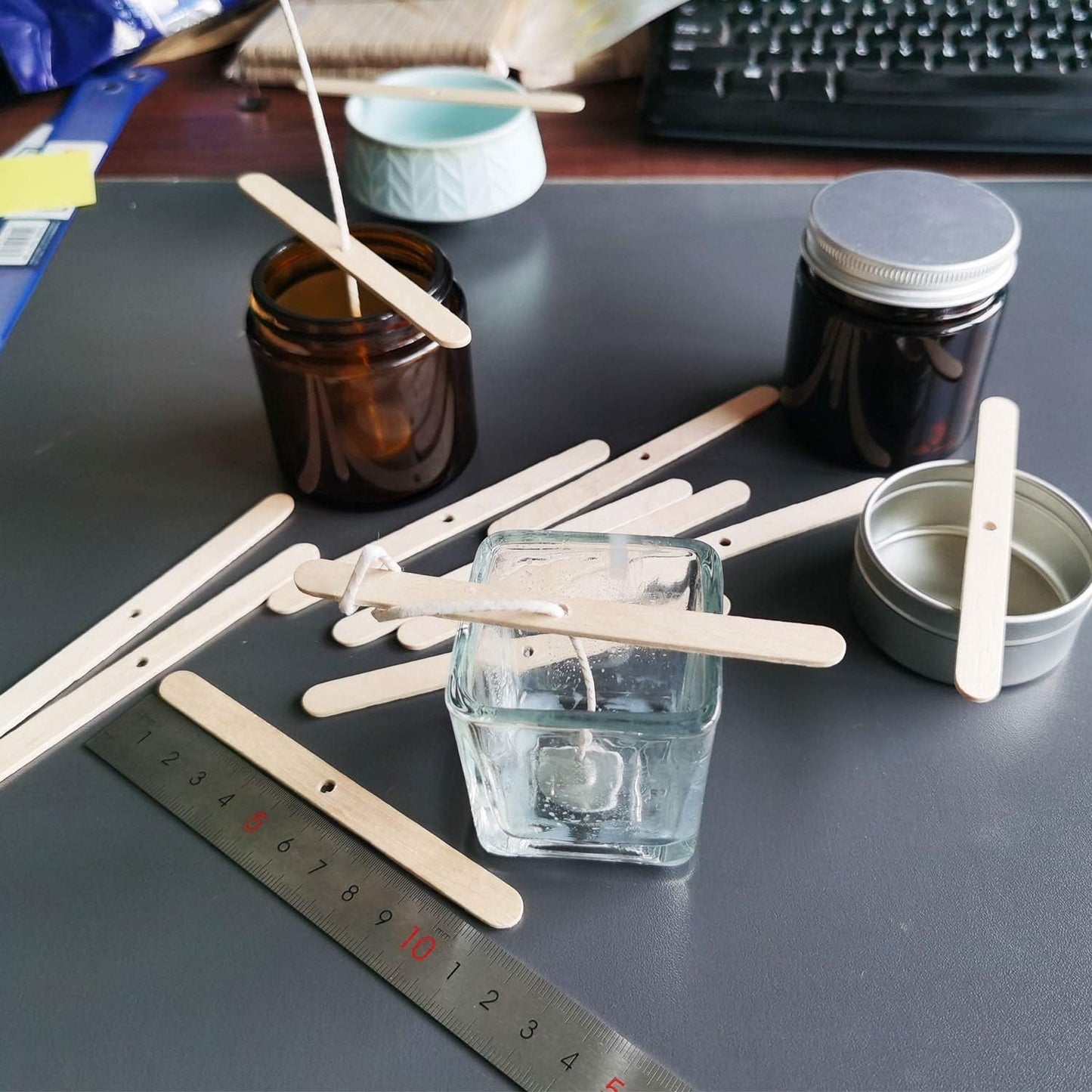 Wooden Candle Wick Holders