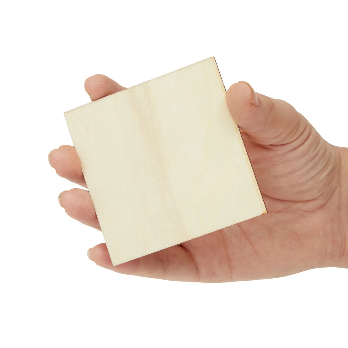 60 Pack Unfinished Wood Pieces 3X3 Inch, Blank Wooden Squares for Crafts, Cutout Tiles for DIY Coasters, Painting, Engraving