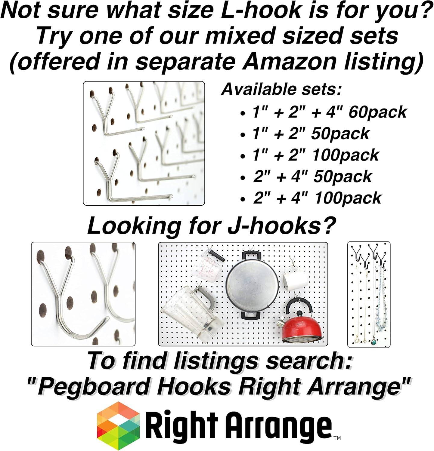 Stainless Steel Pegboard Hooks