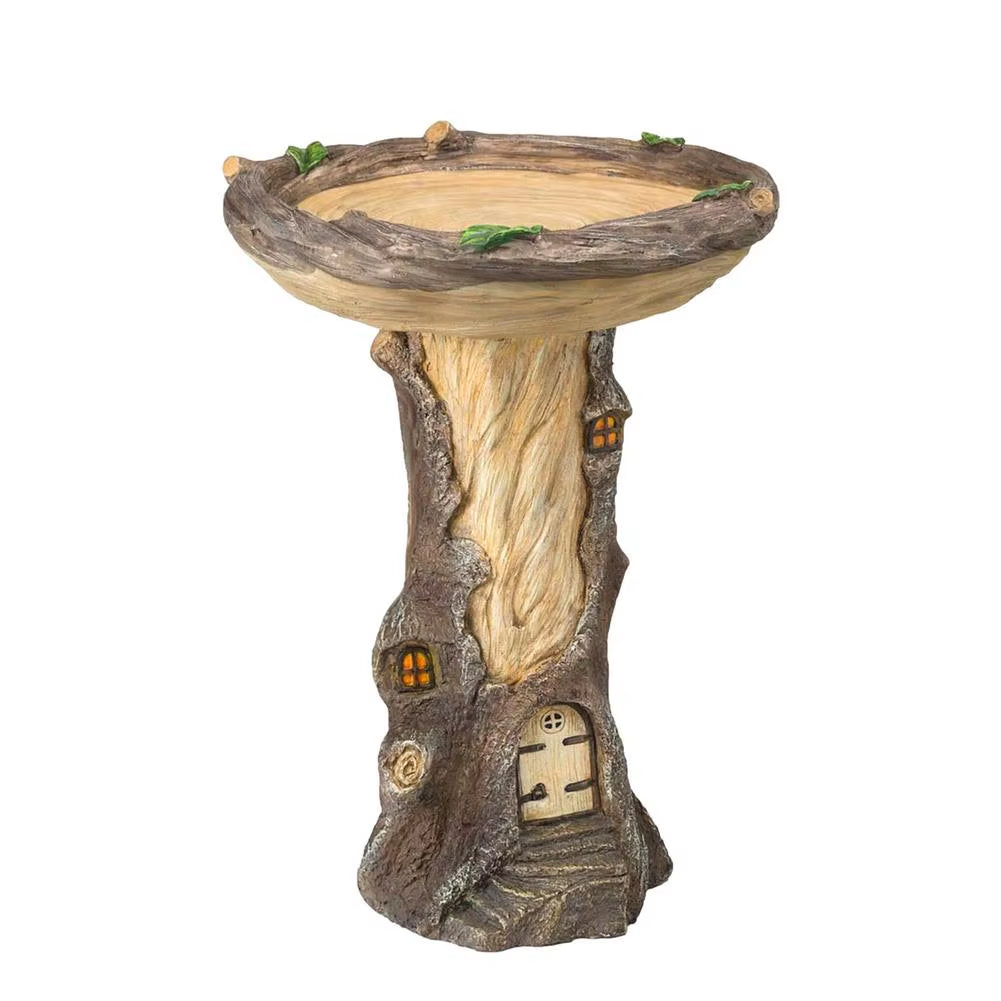 Outdoor Bird Bath Bowl Resin Pedestal Fountain Decoration for Yard Garden Planter Base Feeder Wonderful outside Decor Craft