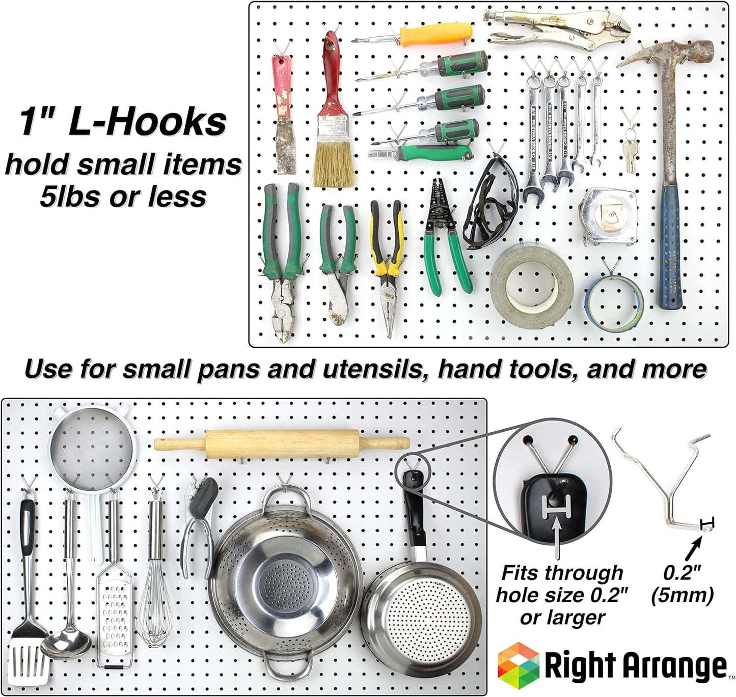Stainless Steel Pegboard Hooks