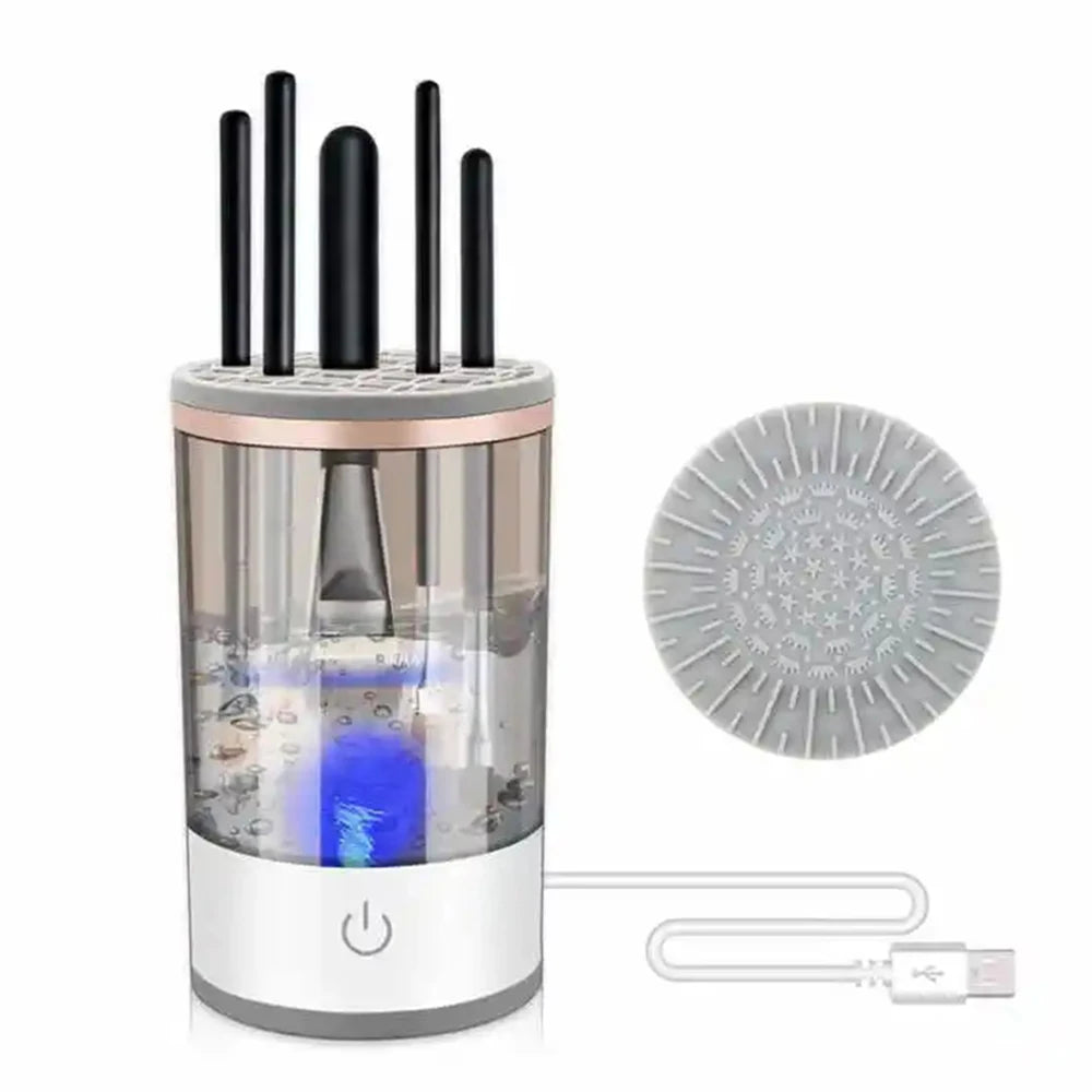 ZK30 3 in 1 Electric Makeup Brush Cleaner Automatic Spinner Brush Holder Stand Women Lazy Cleaning Brush Washer Quick Dry Tool