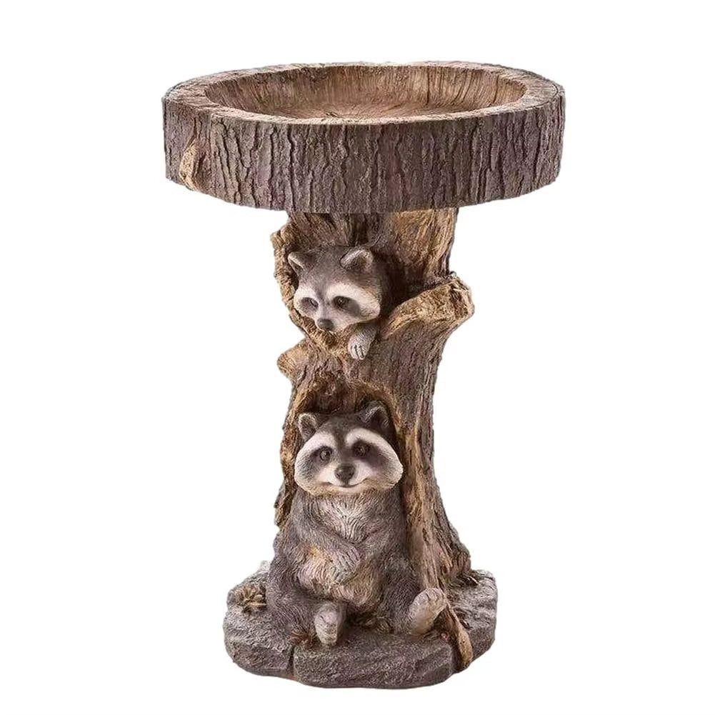 Outdoor Bird Bath Bowl Resin Pedestal Fountain Decoration for Yard Garden Planter Base Feeder Wonderful outside Decor Craft