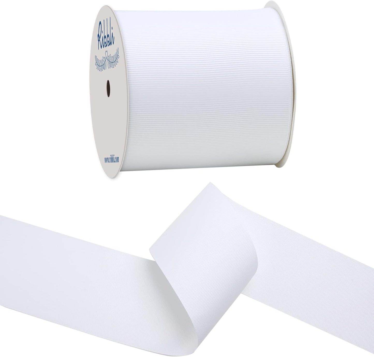 White Grosgrain Ribbon,3 Inches X Continuous 10 Yards,Use for Bows DIY Hair Accessories,Gift Wrapping,Craft and Sewing