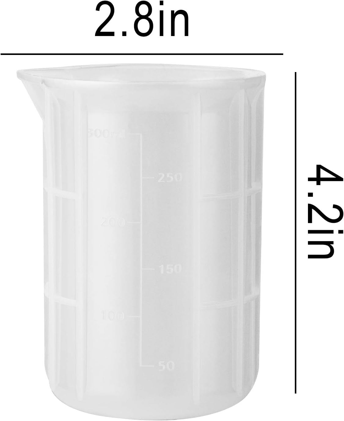 300Ml Mixing Cups for Epoxy Resin, 4PCS Extra Large Silicone Measuring Cups, Reusable, Durable Pour Tool for Casting Molds, Making Stain Jewelry & Cup, Acrylic Paint Pouring, DIY, Art, Craft