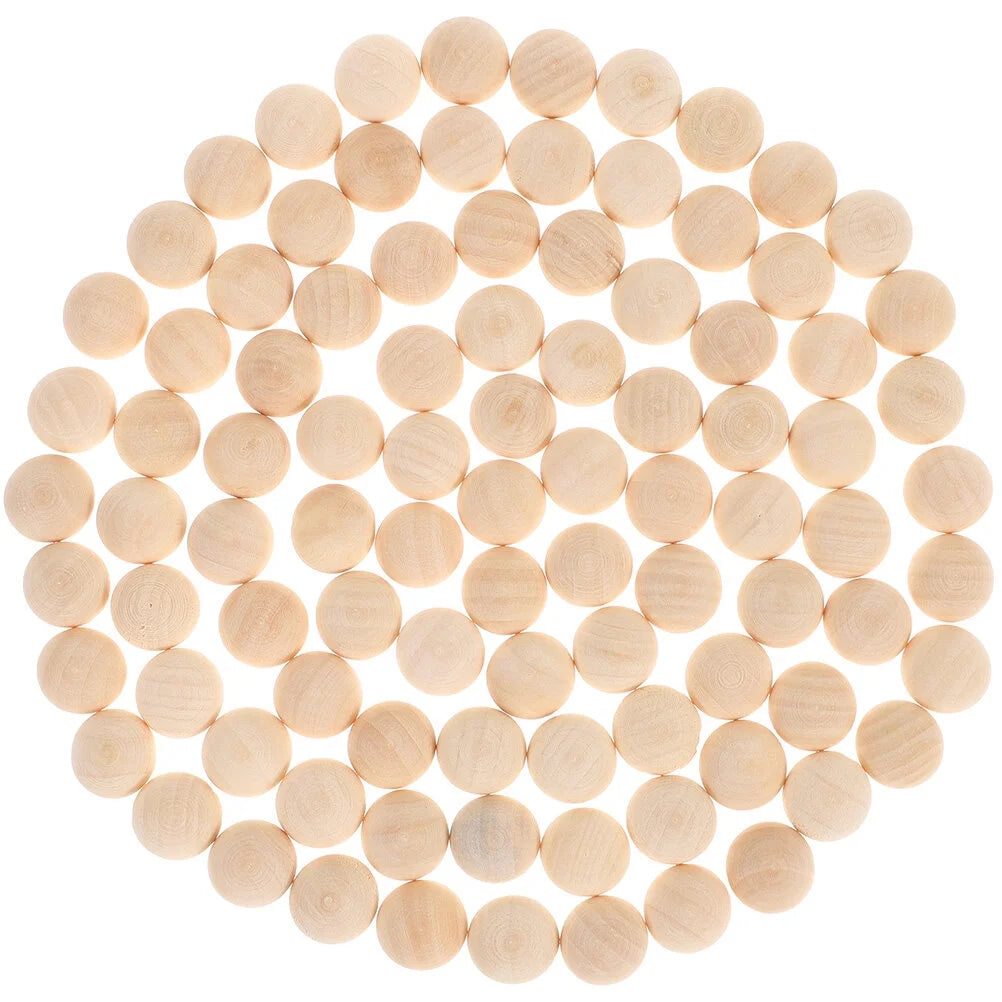 Half Wooden Beads for Crafts 120Pcs Unfinished Wood Beads DIY Crafts Supplies Half Wooden Beads for Crafts