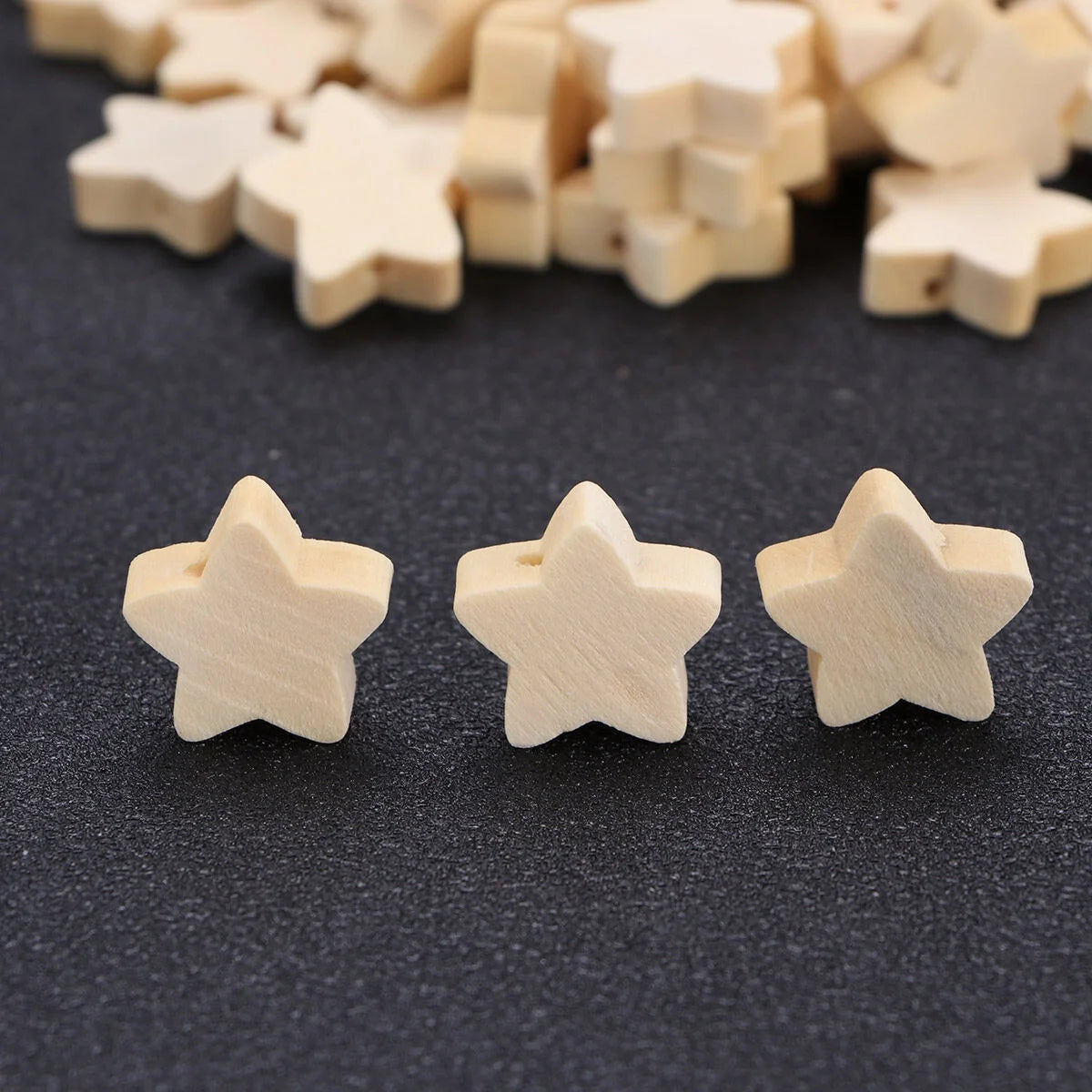 50Pcs Wooden Beads Lovely Five-Pointed Star Beads DIY Handmade Jewelry Accessories Wood Beads Craft Supplies
