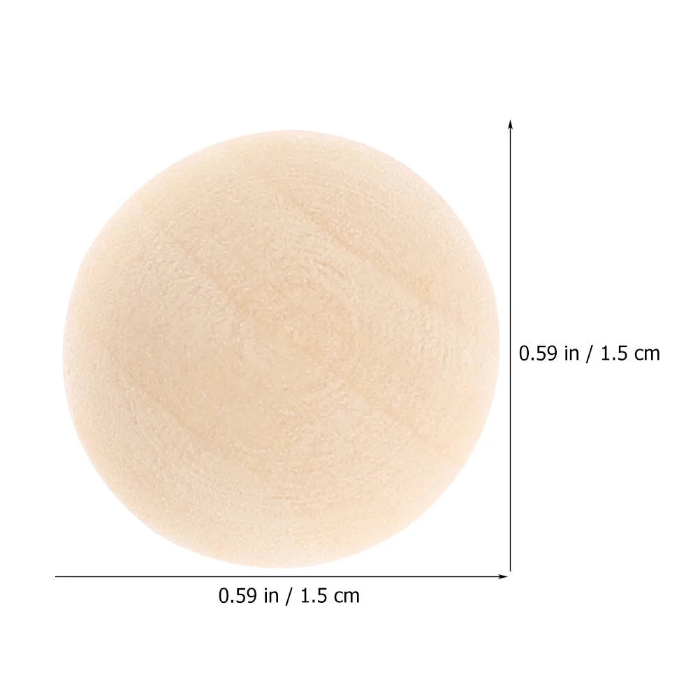 Half Wooden Beads for Crafts 120Pcs Unfinished Wood Beads DIY Crafts Supplies Half Wooden Beads for Crafts