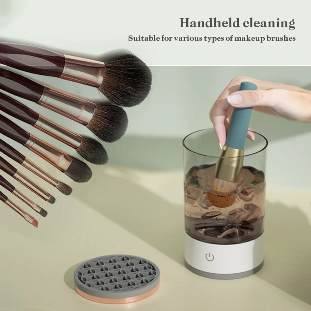 ZK30 3 in 1 Electric Makeup Brush Cleaner Automatic Spinner Brush Holder Stand Women Lazy Cleaning Brush Washer Quick Dry Tool