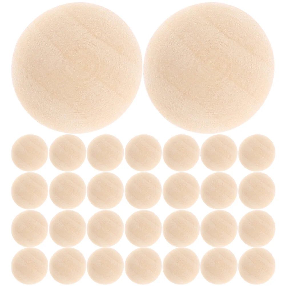 Half Wooden Beads for Crafts 120Pcs Unfinished Wood Beads DIY Crafts Supplies Half Wooden Beads for Crafts