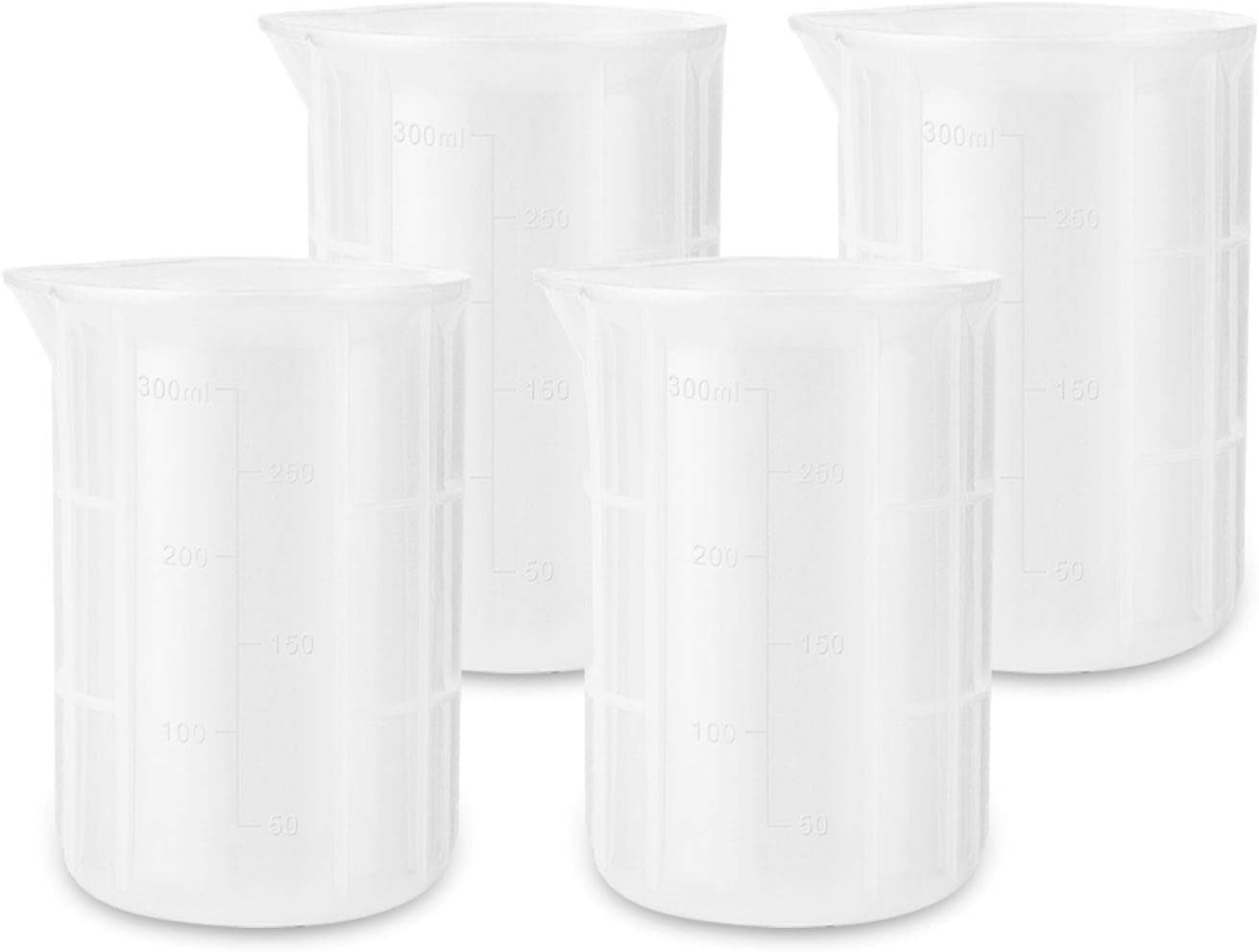 300Ml Mixing Cups for Epoxy Resin, 4PCS Extra Large Silicone Measuring Cups, Reusable, Durable Pour Tool for Casting Molds, Making Stain Jewelry & Cup, Acrylic Paint Pouring, DIY, Art, Craft