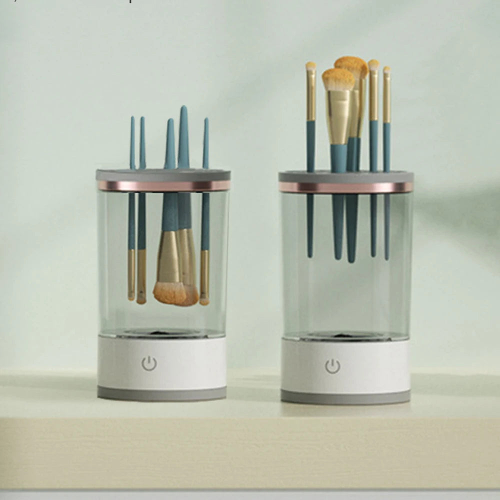 ZK30 3 in 1 Electric Makeup Brush Cleaner Automatic Spinner Brush Holder Stand Women Lazy Cleaning Brush Washer Quick Dry Tool
