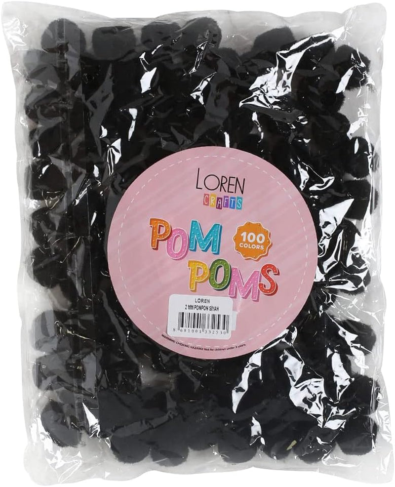 Crafts 100 Pieces Arts and Crafts Pom Poms Balls for DIY Art Creative Crafts Decorations (Black)