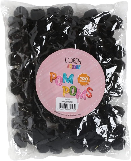 Crafts 100 Pieces Arts and Crafts Pom Poms Balls for DIY Art Creative Crafts Decorations (Black)