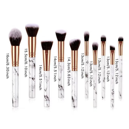 10Pcs Set Makeup Brushes Tool Set Cosmetic Powder Eye Shadow Foundation Blush Blending Beauty Maquiagem Beauty Kit for Party