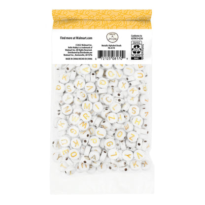 300 White Plastic 9Mm Alphabet Beads for Unisex Children & Adults, Jewelry & Crafts, PA-8170