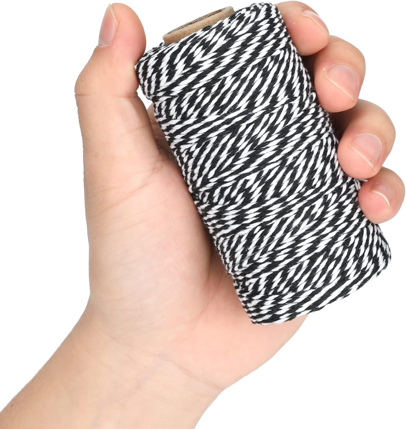 Black and White Twine String, 328 Feet Christmas Bakers Twine String, 2MM Heavy Duty Packing String for DIY Crafts, Christmas Decoration, Gift Wrapping, Craft Wrapping
