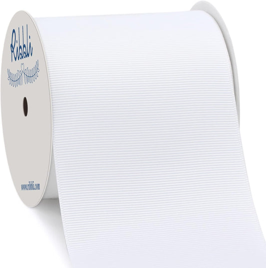 White Grosgrain Ribbon,3 Inches X Continuous 10 Yards,Use for Bows DIY Hair Accessories,Gift Wrapping,Craft and Sewing