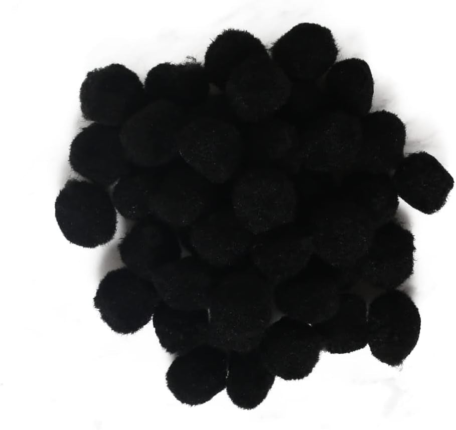 Crafts 100 Pieces Arts and Crafts Pom Poms Balls for DIY Art Creative Crafts Decorations (Black)