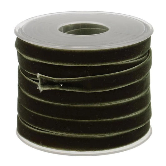 20 Yard 10Mm Wide Velvet Ribbon Sewing for DIY Craft Supplies - Green