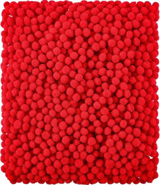 2000 Pieces 6 Mm Pom Poms Christmas for Craft Making, Christmas Holiday Costume Pom Balls Hobby Supplies and DIY Creative Crafts Decorations(Red)