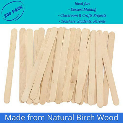 - Popsicle Stick, Craft Sticks, 4.5 Inch, 200 Pack, Wax Sticks, Popsicle Stick Crafts for Kids, Wood Sticks, Wooden Sticks for Crafts