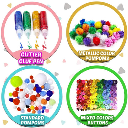 Art and Craft Supplies for Kids, Toddler DIY Craft Art Supply Set - All in One for Craft DIY Art Supplies