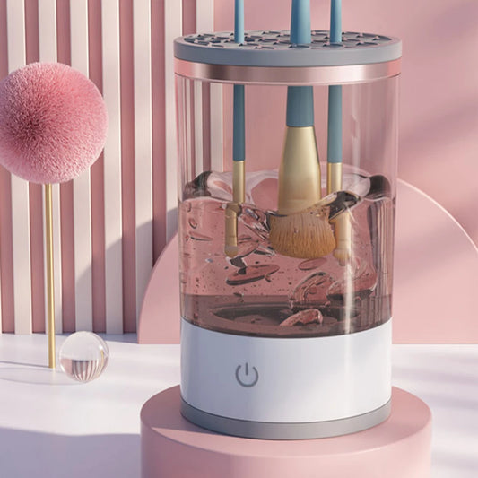 ZK30 3 in 1 Electric Makeup Brush Cleaner Automatic Spinner Brush Holder Stand Women Lazy Cleaning Brush Washer Quick Dry Tool