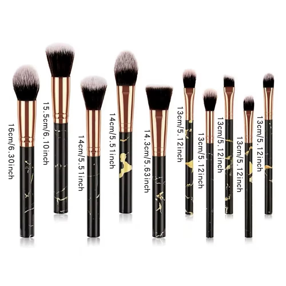 10Pcs Set Makeup Brushes Tool Set Cosmetic Powder Eye Shadow Foundation Blush Blending Beauty Maquiagem Beauty Kit for Party