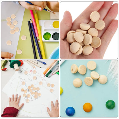 Half Wooden Beads for Crafts 120Pcs Unfinished Wood Beads DIY Crafts Supplies Half Wooden Beads for Crafts