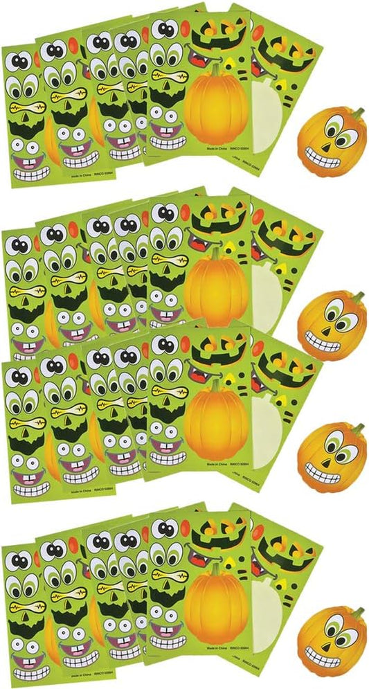 Halloween Pumpkin Decorating Face Stickers Make Jack-O-Lantern Sticker Face, Great for Arts and Crafts, Party Favors (24-Pack (Approx 480 Stickers))