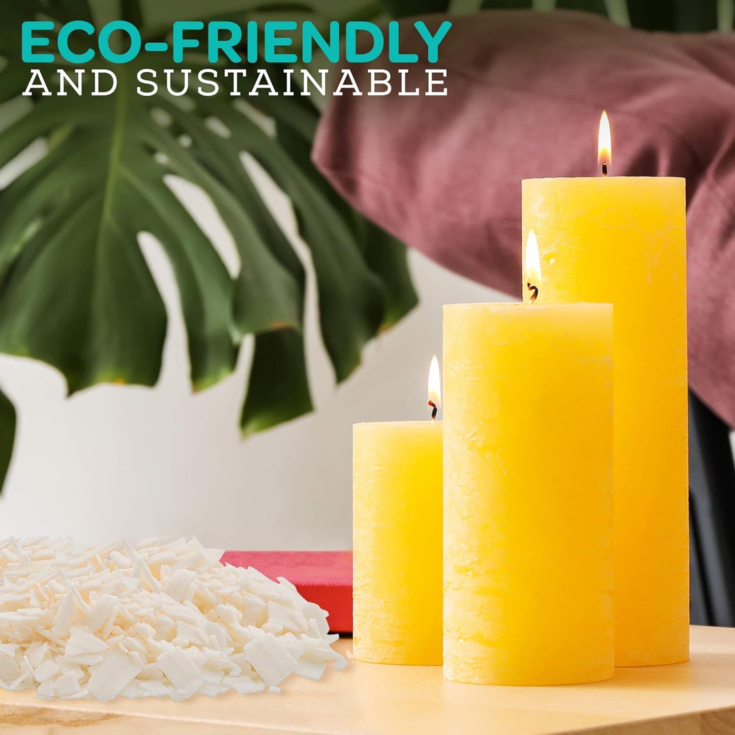 Soy Wax for Candle Making - 50Lbs Soy Wax - 2 Metal Centering Devices, 50Lbs Soy Wax Flakes - Candle Wax and Candle Making Wax Supplies Kit (Candle Wicks Not Included)