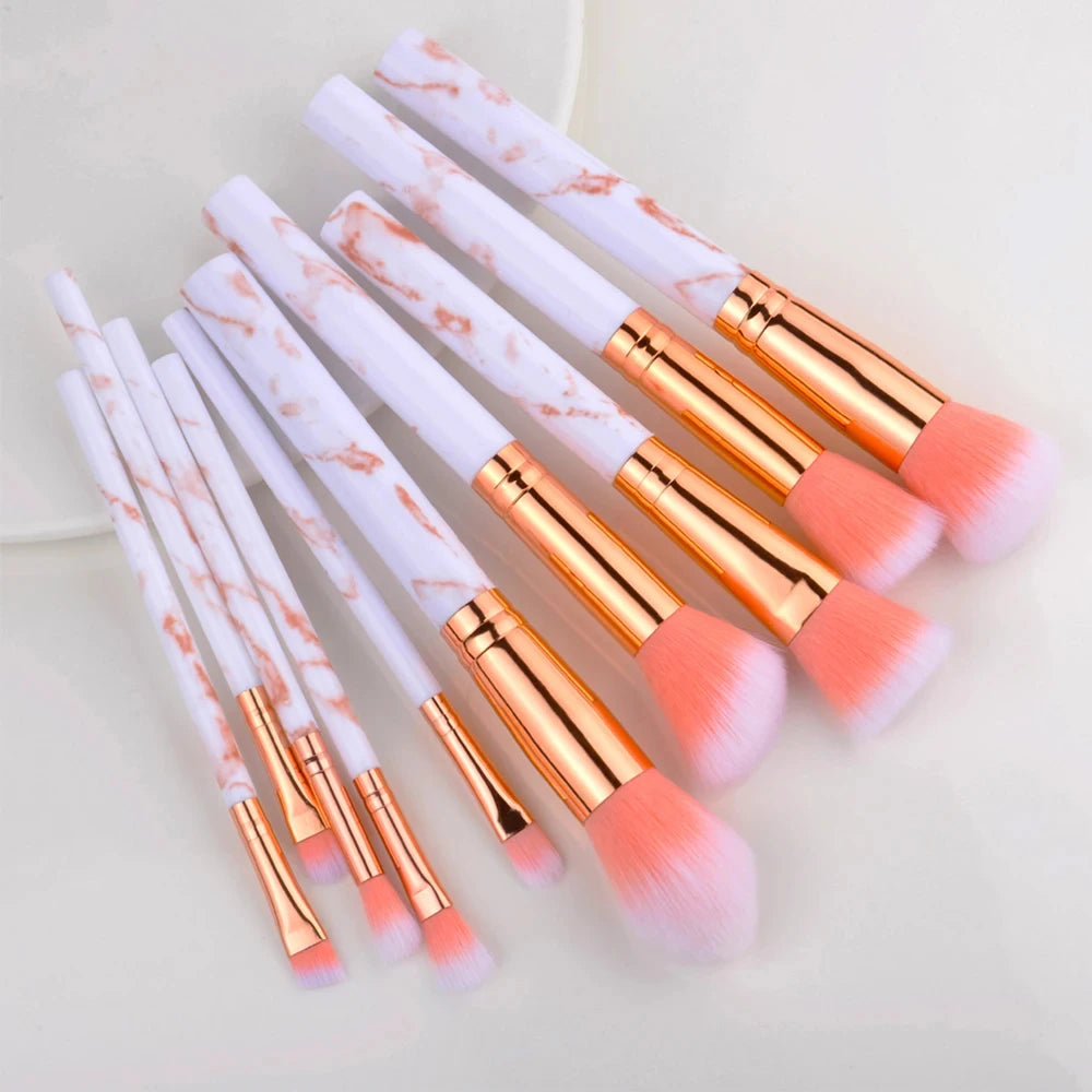 10Pcs Set Makeup Brushes Tool Set Cosmetic Powder Eye Shadow Foundation Blush Blending Beauty Maquiagem Beauty Kit for Party