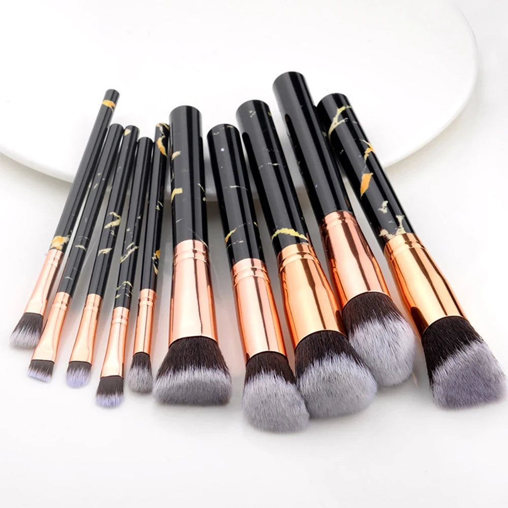 10Pcs Set Makeup Brushes Tool Set Cosmetic Powder Eye Shadow Foundation Blush Blending Beauty Maquiagem Beauty Kit for Party
