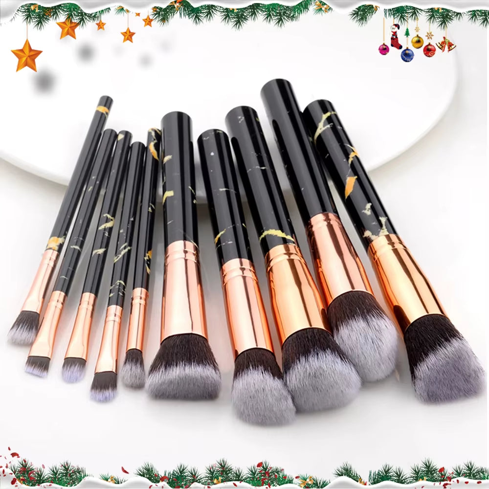 10Pcs Set Makeup Brushes Tool Set Cosmetic Powder Eye Shadow Foundation Blush Blending Beauty Maquiagem Beauty Kit for Party