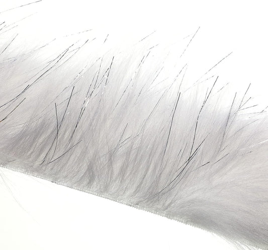 Christmas Faux Fur Ribbon Faux Fur Ribbon Trim Faux Fur Fabric Roll Winter Holiday Garland Ornament for Christmas Tree Wreath Bows Clothing Party Supplies (Silver,2.5 Inch X 12 Yard)