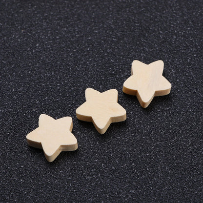 50Pcs Wooden Beads Lovely Five-Pointed Star Beads DIY Handmade Jewelry Accessories Wood Beads Craft Supplies
