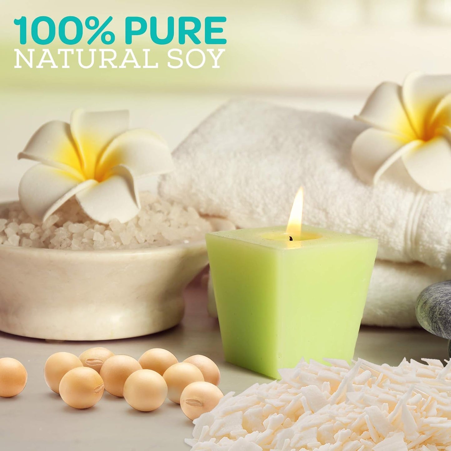 Soy Wax for Candle Making - 50Lbs Soy Wax - 2 Metal Centering Devices, 50Lbs Soy Wax Flakes - Candle Wax and Candle Making Wax Supplies Kit (Candle Wicks Not Included)