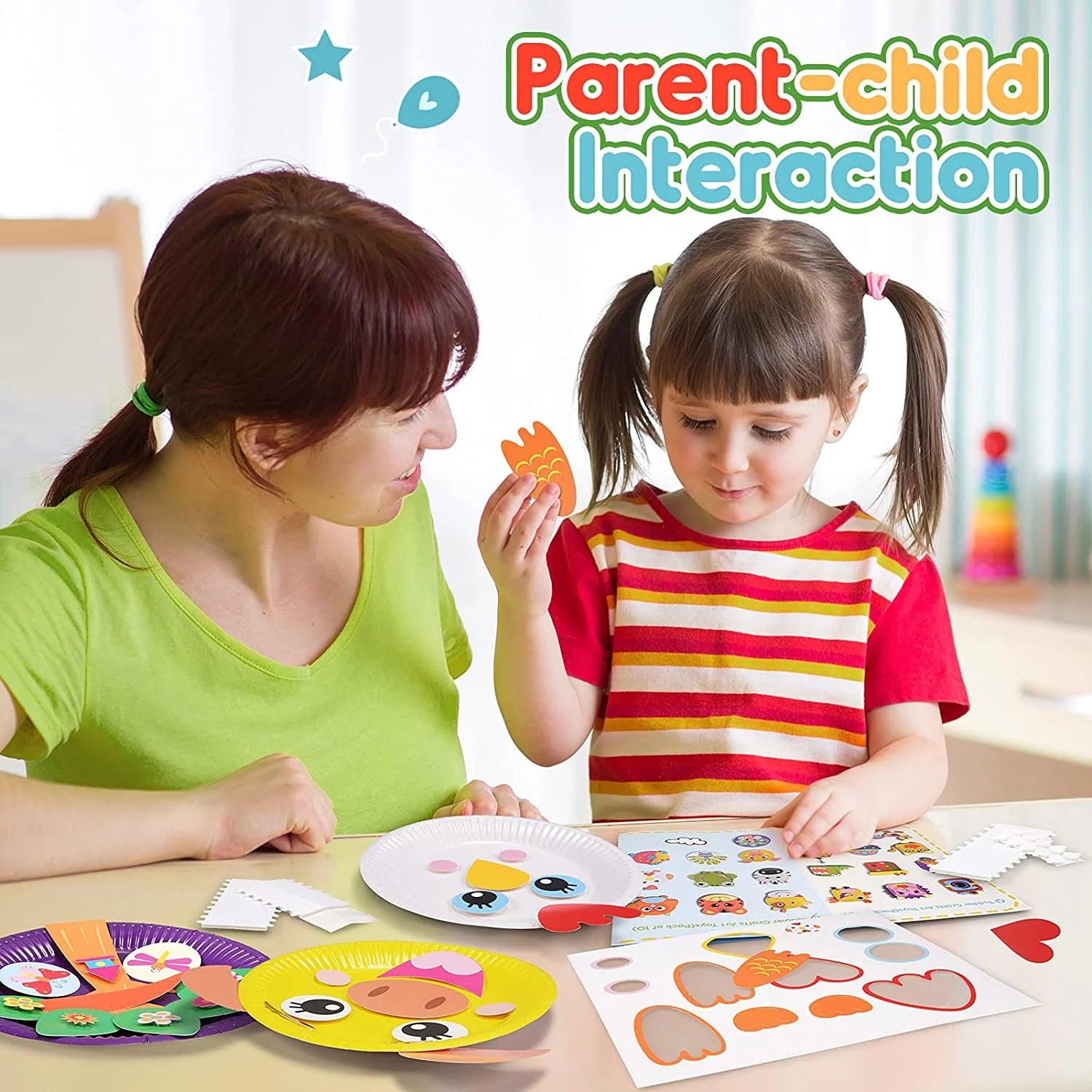 10Pcs Toddler Crafts Paper Plate Art Kit Arts and Crafts for Kids Boys Girls Preschool Easy Animal Plate Craft DIY Projects Supply Kit Creative Home Activity Craft Party Groups Gift