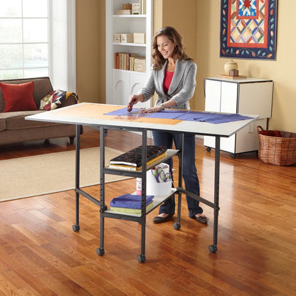 Home Hobby Adjustable Height Foldable Table for Sewing and Crafts